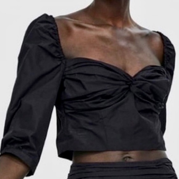 Zara black bustier crop top - Picture 3 of 8